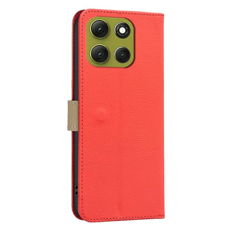 For Motorola Moto G86 5G Splicing Color Hollow Flower Pattern RFID Leather Phone Case