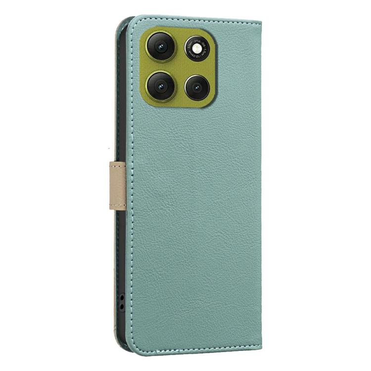 For Motorola Moto G86 5G Splicing Color Hollow Flower Pattern RFID Leather Phone Case