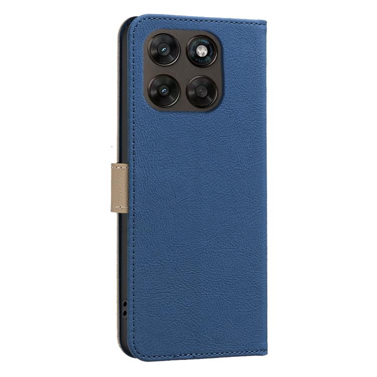 For Motorola Moto G67 5G / G77 5G Splicing Color Hollow Flower Pattern RFID Leather Phone Case