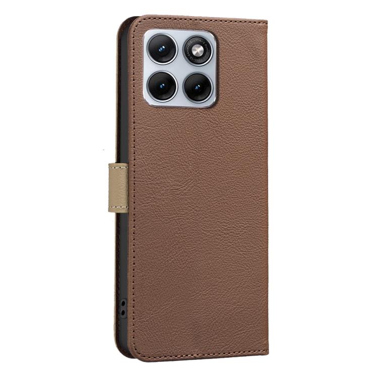 For Motorola Edge 70 Fusion 5G Splicing Color Hollow Flower Pattern RFID Leather Phone Case