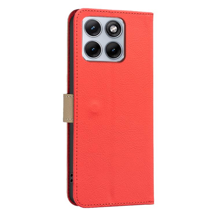 For Motorola Edge 70 Fusion 5G Splicing Color Hollow Flower Pattern RFID Leather Phone Case