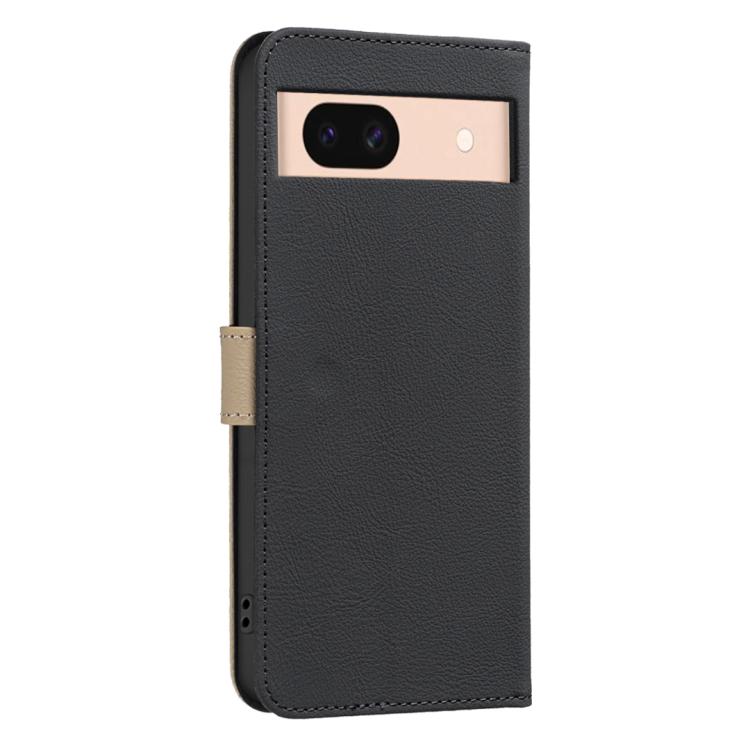 For Google Pixel 8A Splicing Color Hollow Flower Pattern RFID Leather Phone Case