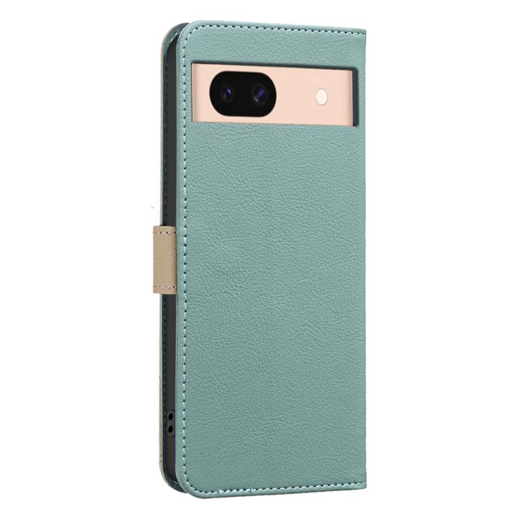 For Google Pixel 8A Splicing Color Hollow Flower Pattern RFID Leather Phone Case