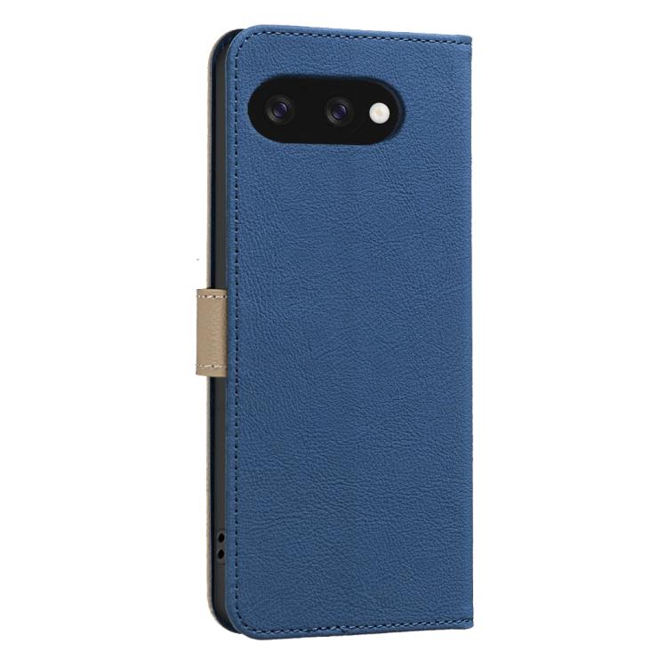 For Google Pixel 9a Splicing Color Hollow Flower Pattern RFID Leather Phone Case