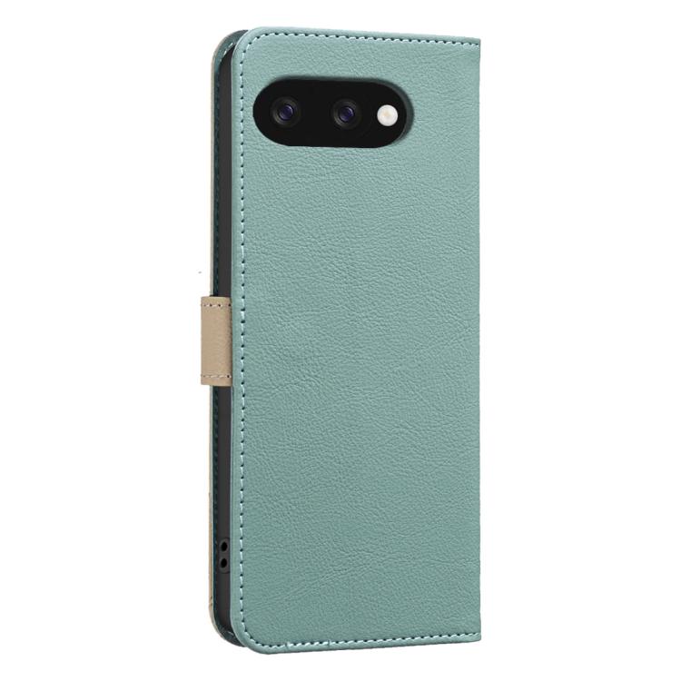 For Google Pixel 9a Splicing Color Hollow Flower Pattern RFID Leather Phone Case