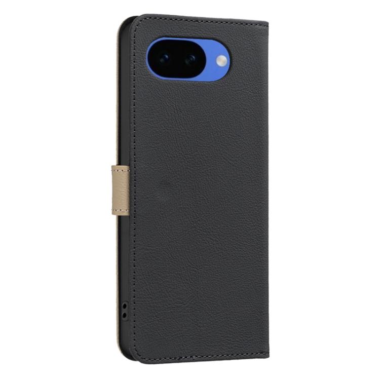 For Google Pixel 10a Splicing Color Hollow Flower Pattern RFID Leather Phone Case