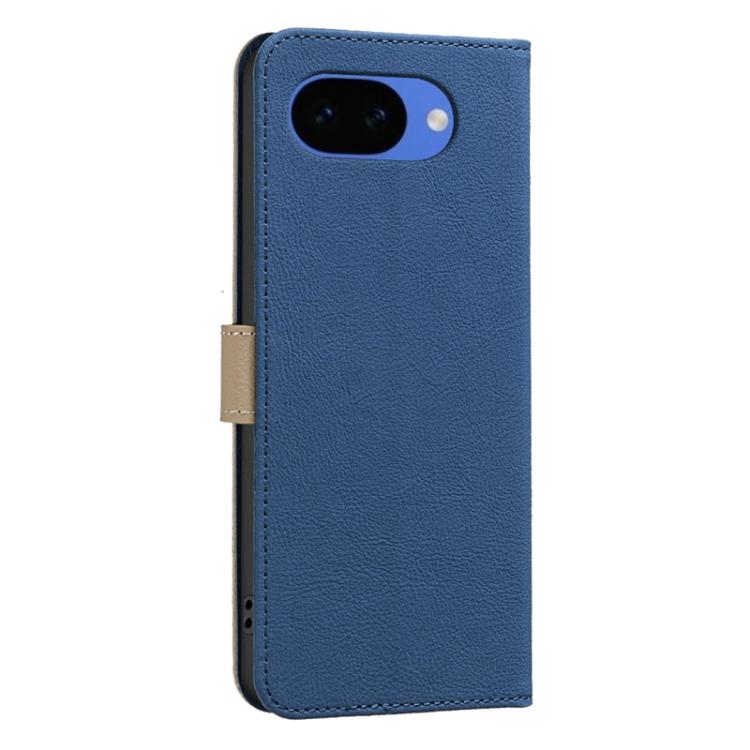 For Google Pixel 10a Splicing Color Hollow Flower Pattern RFID Leather Phone Case