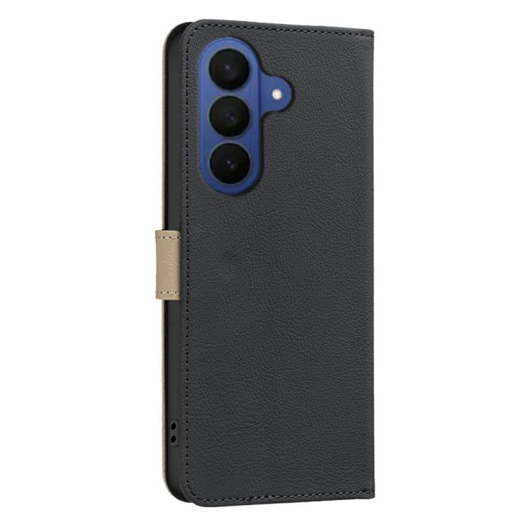 For Samsung Galaxy A37 5G Splicing Color Hollow Flower Pattern RFID Leather Phone Case
