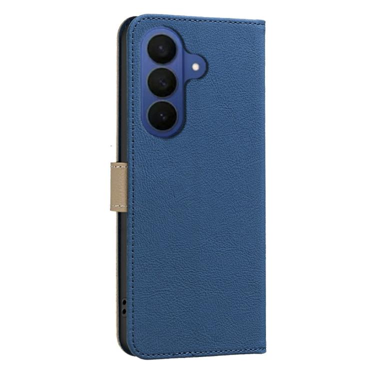 For Samsung Galaxy A37 5G Splicing Color Hollow Flower Pattern RFID Leather Phone Case