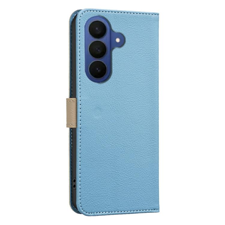 For Samsung Galaxy A37 5G Splicing Color Hollow Flower Pattern RFID Leather Phone Case