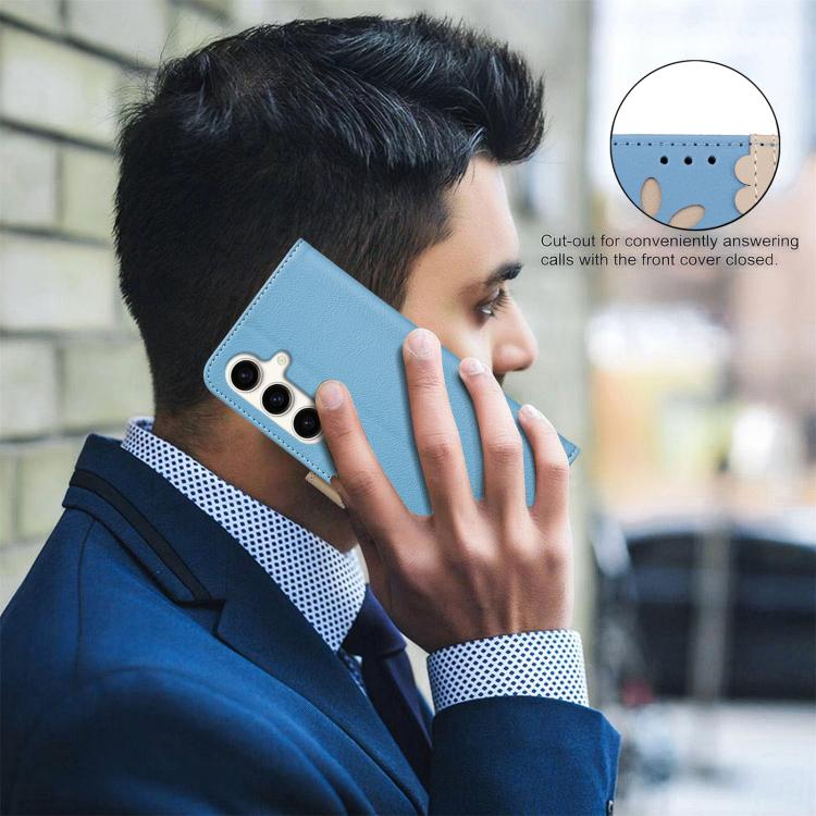 For Samsung Galaxy S23 5G Splicing Color Hollow Flower Pattern RFID Leather Phone Case