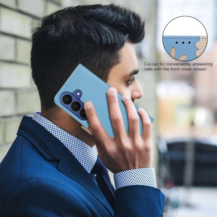For Samsung Galaxy S26 5G Splicing Color Hollow Flower Pattern RFID Leather Phone Case