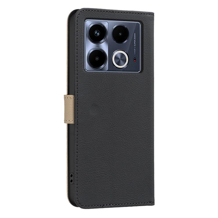 For Infinix Note 40 4G Splicing Color Hollow Flower Pattern RFID Leather Phone Case