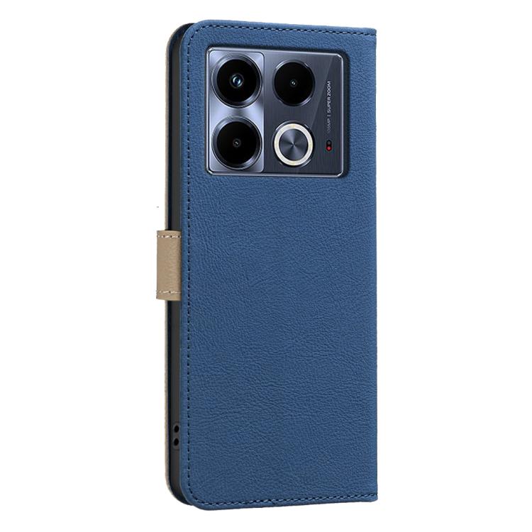 For Infinix Note 40 4G Splicing Color Hollow Flower Pattern RFID Leather Phone Case