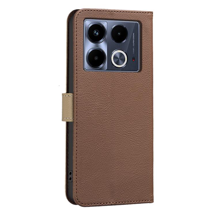 For Infinix Note 40 4G Splicing Color Hollow Flower Pattern RFID Leather Phone Case