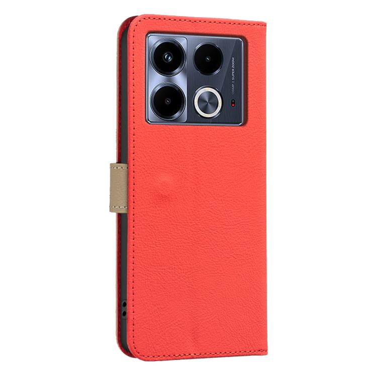For Infinix Note 40 4G Splicing Color Hollow Flower Pattern RFID Leather Phone Case