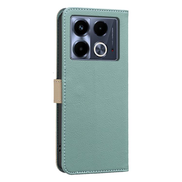 For Infinix Note 40 4G Splicing Color Hollow Flower Pattern RFID Leather Phone Case