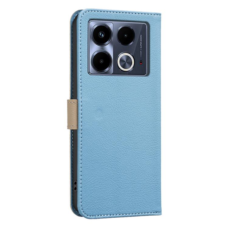 For Infinix Note 40 4G Splicing Color Hollow Flower Pattern RFID Leather Phone Case