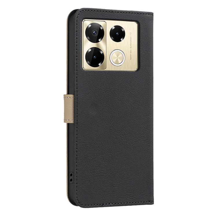 For Infinix Note 40 Pro / 40 Pro+ Splicing Color Hollow Flower Pattern RFID Leather Phone Case