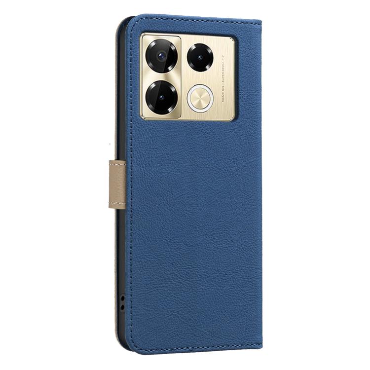 For Infinix Note 40 Pro / 40 Pro+ Splicing Color Hollow Flower Pattern RFID Leather Phone Case