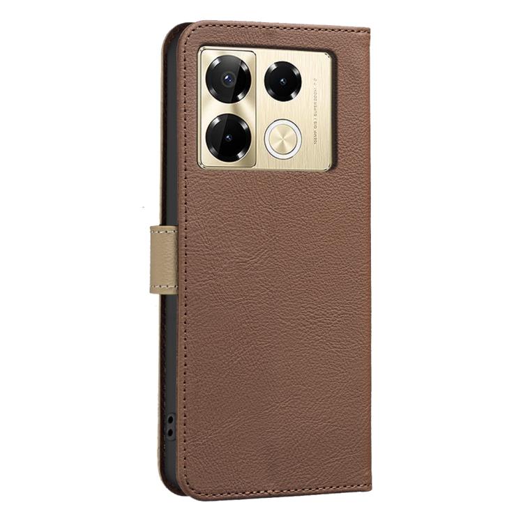 For Infinix Note 40 Pro / 40 Pro+ Splicing Color Hollow Flower Pattern RFID Leather Phone Case