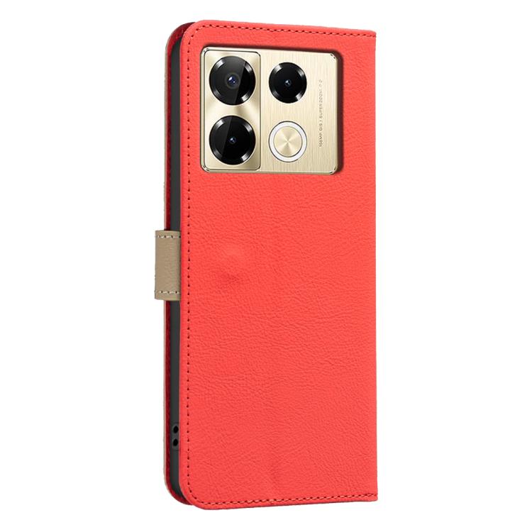 For Infinix Note 40 Pro / 40 Pro+ Splicing Color Hollow Flower Pattern RFID Leather Phone Case