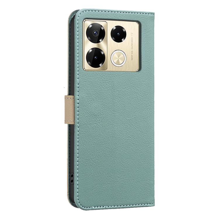 For Infinix Note 40 Pro / 40 Pro+ Splicing Color Hollow Flower Pattern RFID Leather Phone Case