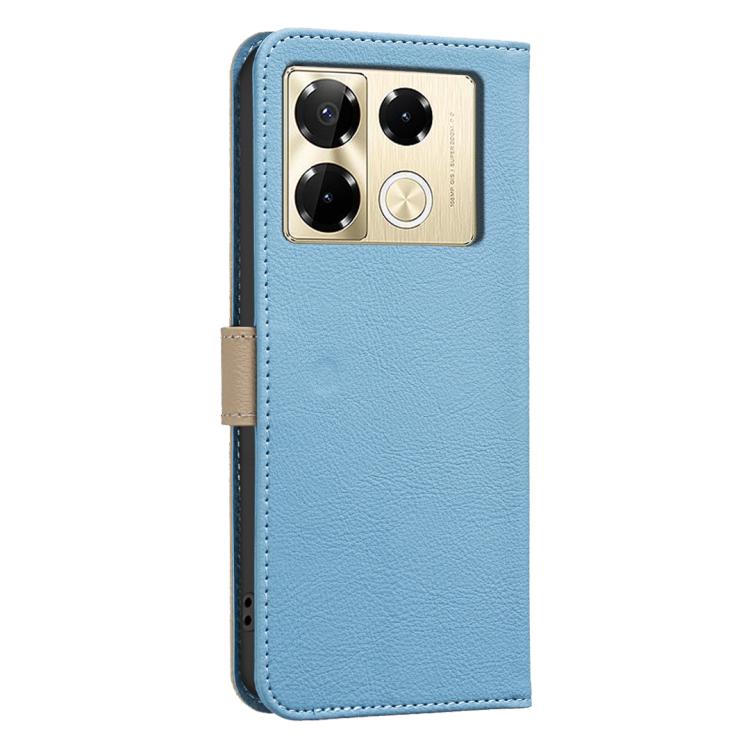 For Infinix Note 40 Pro / 40 Pro+ Splicing Color Hollow Flower Pattern RFID Leather Phone Case