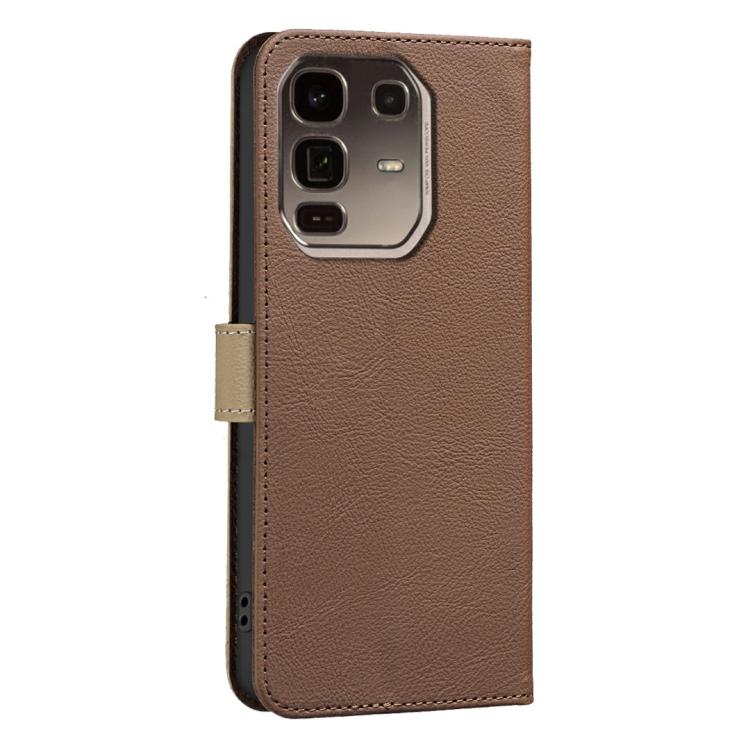 For Infinix Note 50 Pro+ 5G Splicing Color Hollow Flower Pattern RFID Leather Phone Case