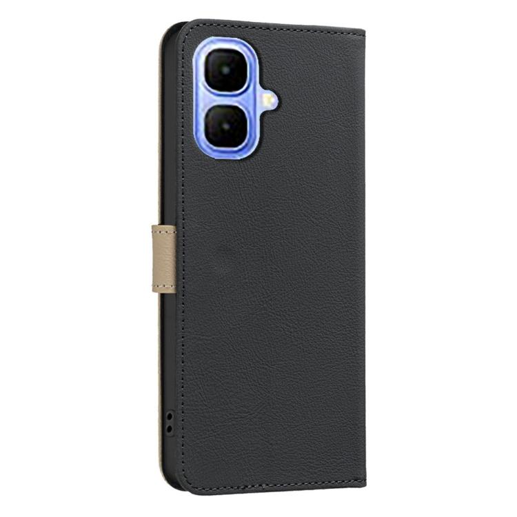 For Infinix Smart 10 4G Splicing Color Hollow Flower Pattern RFID Leather Phone Case