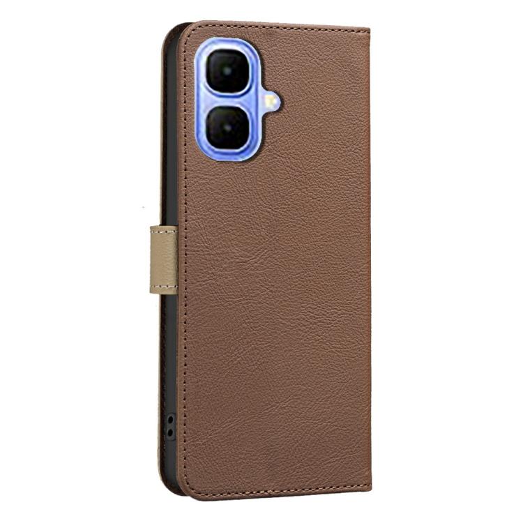 For Infinix Smart 10 4G Splicing Color Hollow Flower Pattern RFID Leather Phone Case