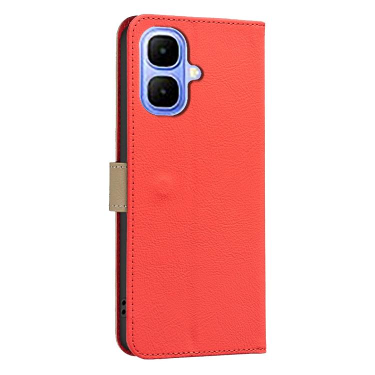 For Infinix Smart 10 4G Splicing Color Hollow Flower Pattern RFID Leather Phone Case