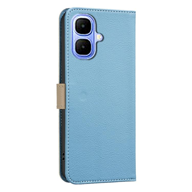 For Infinix Smart 10 4G Splicing Color Hollow Flower Pattern RFID Leather Phone Case