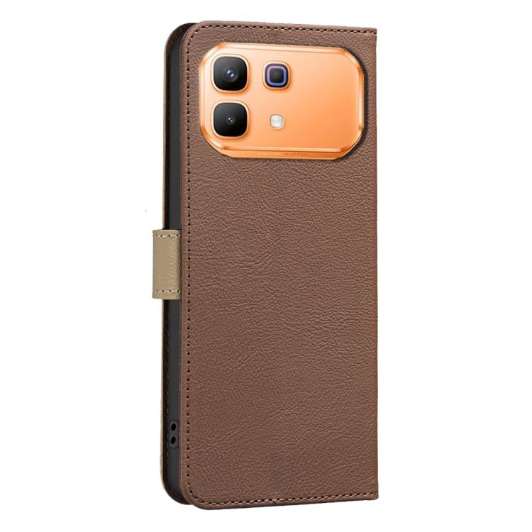 For Infinix Note 60 5G / 60 Pro 5G Splicing Color Hollow Flower Pattern RFID Leather Phone Case