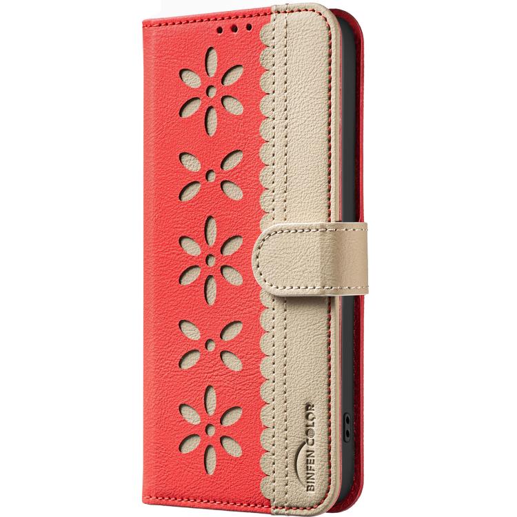 For Infinix Note 60 5G / 60 Pro 5G Splicing Color Hollow Flower Pattern RFID Leather Phone Case