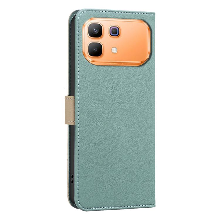 For Infinix Note 60 5G / 60 Pro 5G Splicing Color Hollow Flower Pattern RFID Leather Phone Case