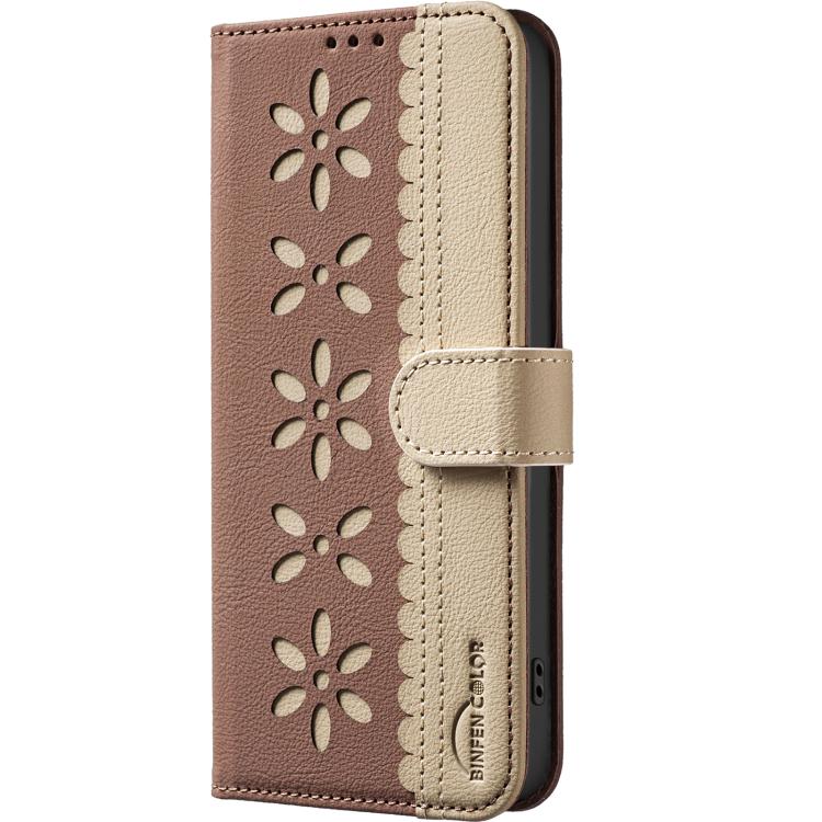 For Infinix Smart 20 4G Splicing Color Hollow Flower Pattern RFID Leather Phone Case
