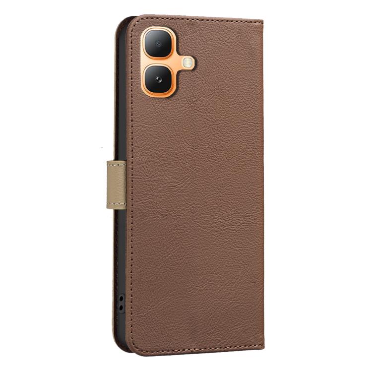 For Infinix Smart 20 4G Splicing Color Hollow Flower Pattern RFID Leather Phone Case