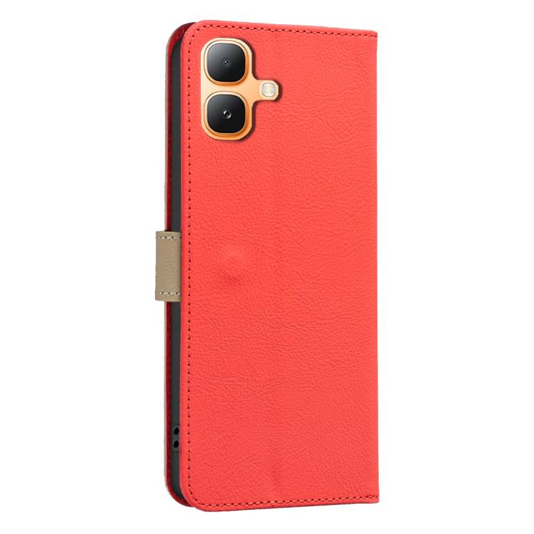 For Infinix Smart 20 4G Splicing Color Hollow Flower Pattern RFID Leather Phone Case