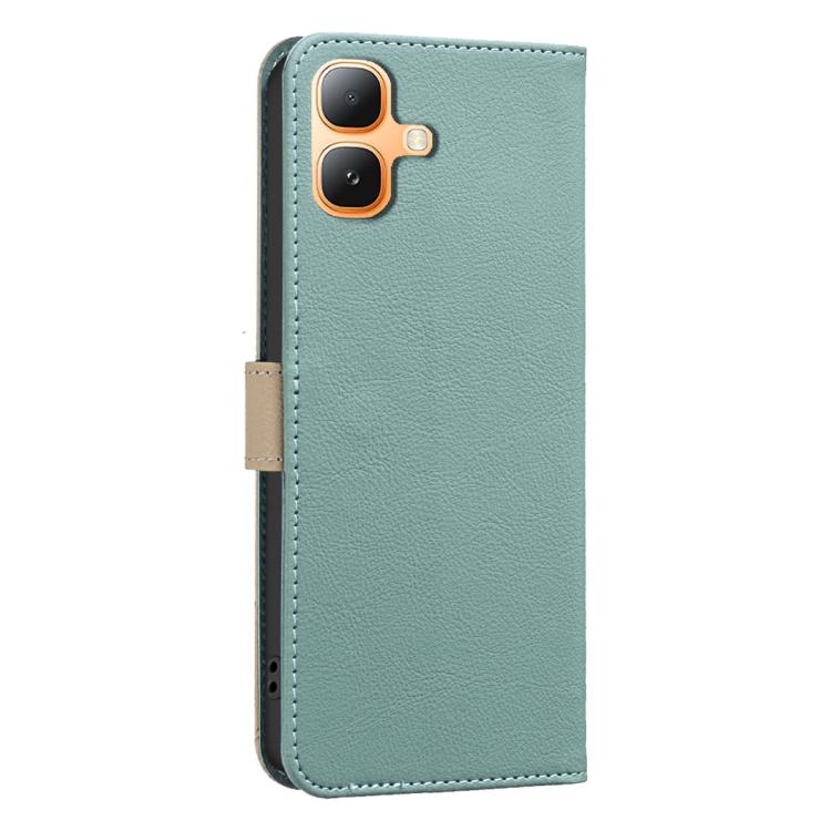 For Infinix Smart 20 4G Splicing Color Hollow Flower Pattern RFID Leather Phone Case