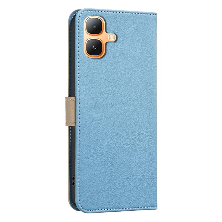 For Infinix Smart 20 4G Splicing Color Hollow Flower Pattern RFID Leather Phone Case