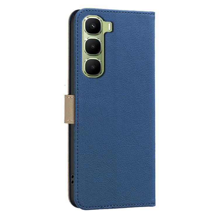 For Infinix Hot 70 5G Splicing Color Hollow Flower Pattern RFID Leather Phone Case