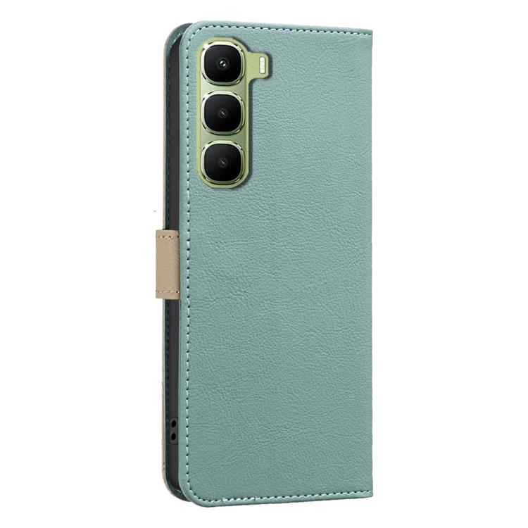 For Infinix Hot 70 5G Splicing Color Hollow Flower Pattern RFID Leather Phone Case