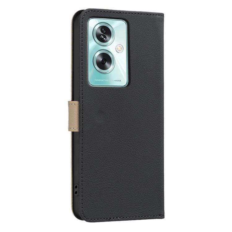 For OPPO A79 5G Splicing Color Hollow Flower Pattern RFID Leather Phone Case