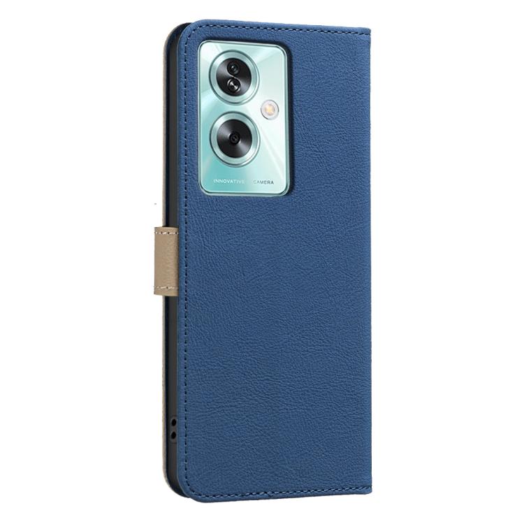 For OPPO A79 5G Splicing Color Hollow Flower Pattern RFID Leather Phone Case