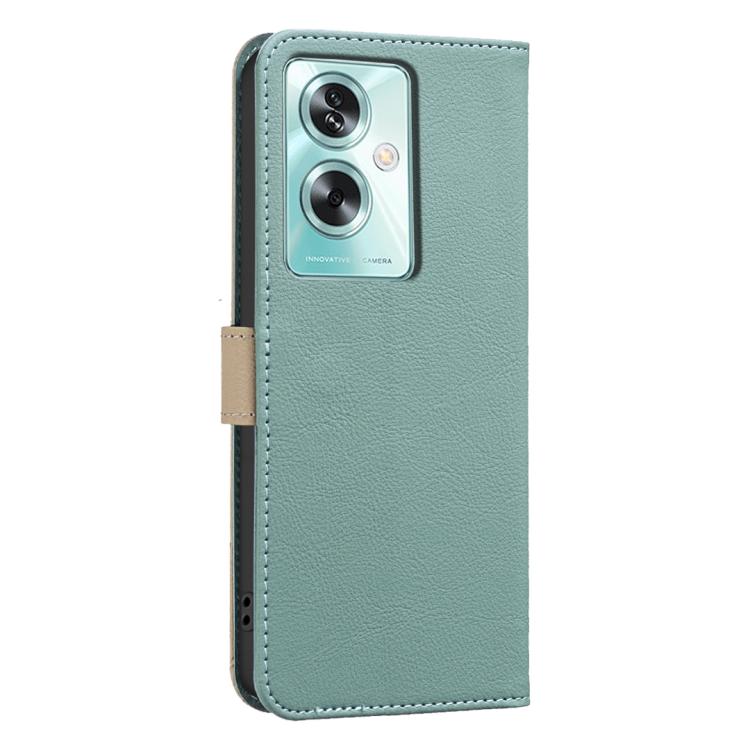 For OPPO A79 5G Splicing Color Hollow Flower Pattern RFID Leather Phone Case