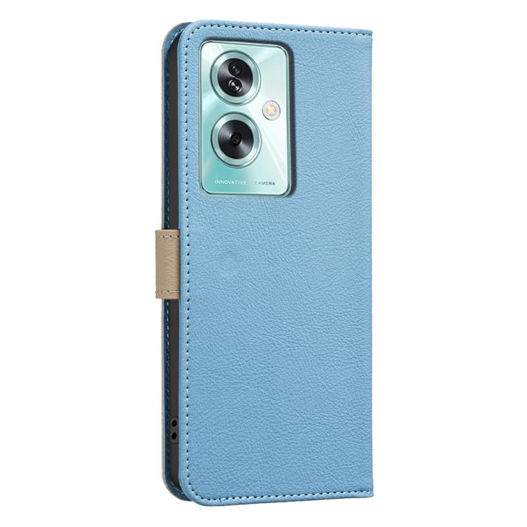For OPPO A79 5G Splicing Color Hollow Flower Pattern RFID Leather Phone Case