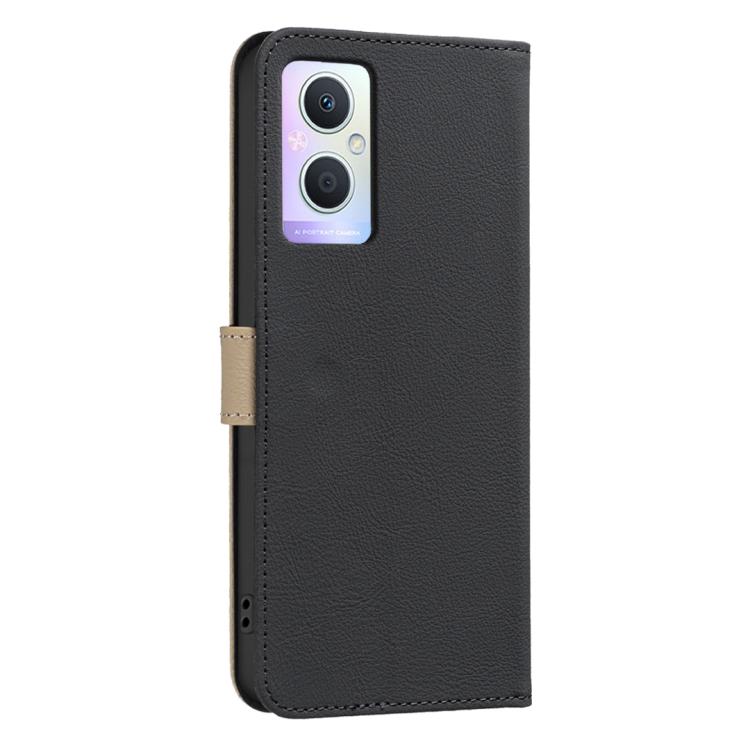 For OPPO A96 5G / Reno7 Z 5G Splicing Color Hollow Flower Pattern RFID Leather Phone Case