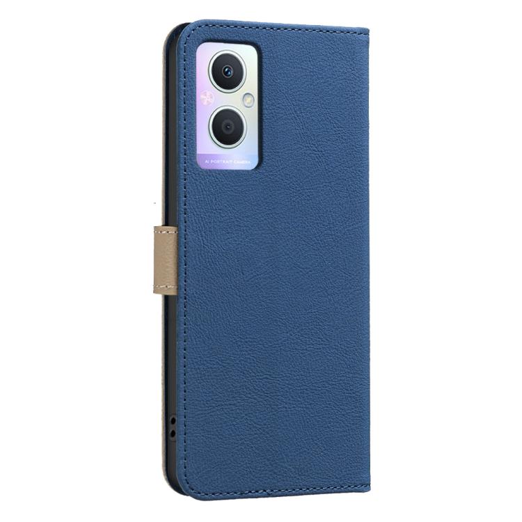 For OPPO A96 5G / Reno7 Z 5G Splicing Color Hollow Flower Pattern RFID Leather Phone Case
