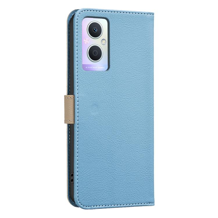 For OPPO A96 5G / Reno7 Z 5G Splicing Color Hollow Flower Pattern RFID Leather Phone Case